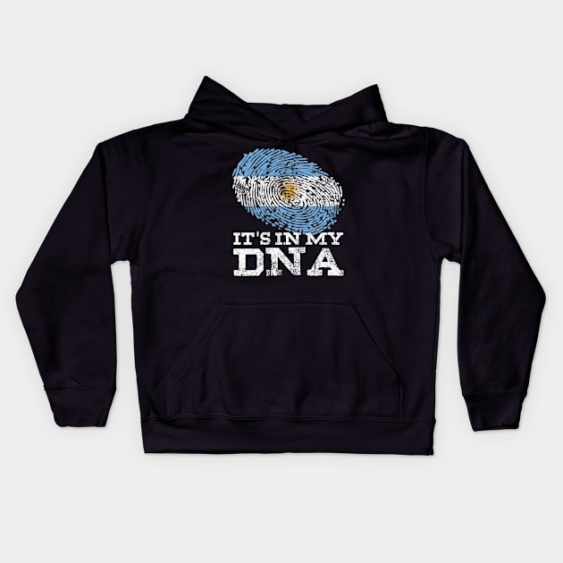 It's In My DNA Argentine Proud Hispanic Gifts Argentina Flag Kids Hoodie by Smoothbeats